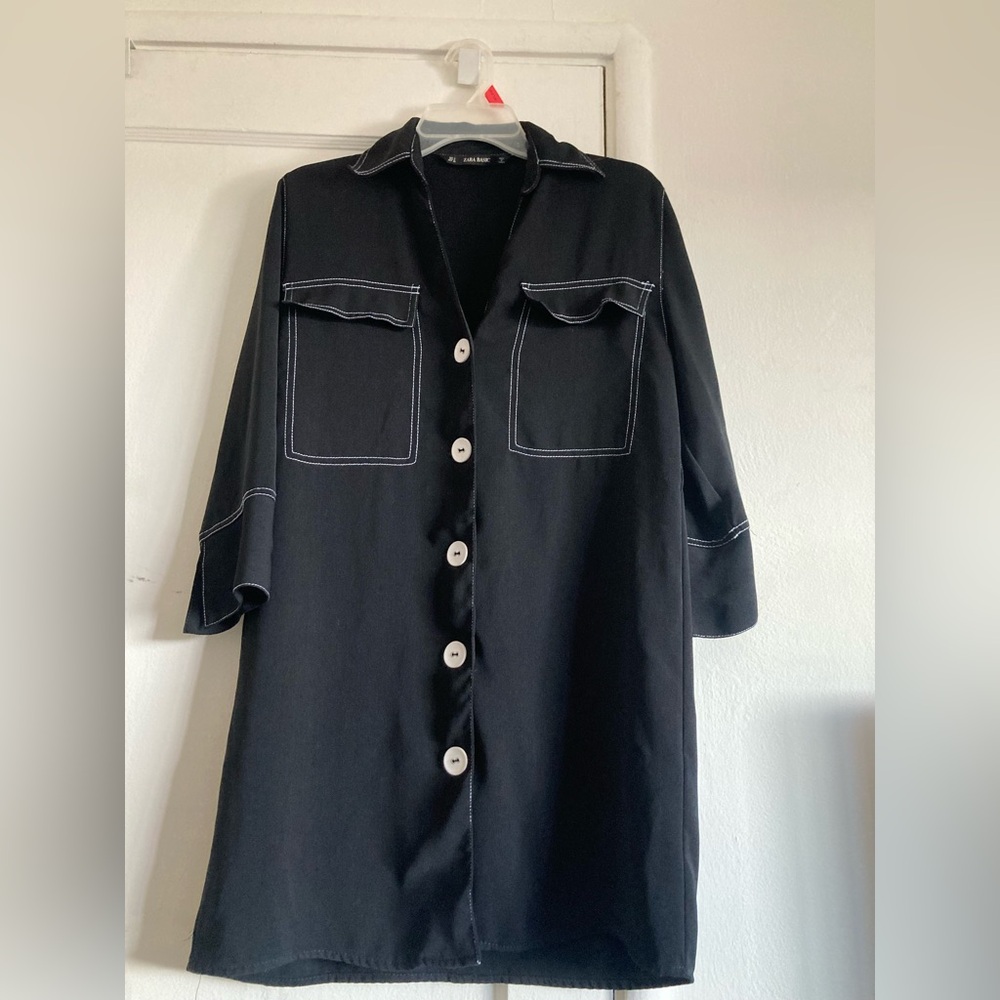 Zara Basic Black Shirt Dress